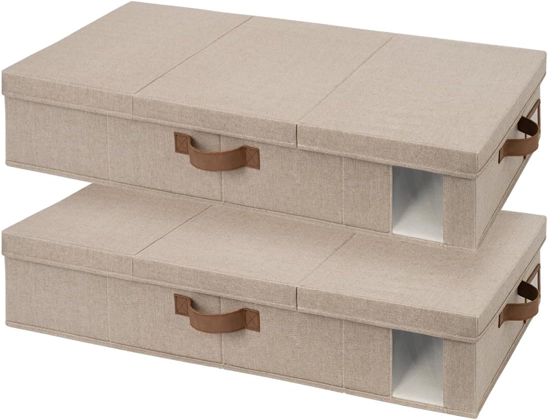 StorageWorks 2-Pack Large Under Bed Storage Bins with Lids, Underbed Storage Containers with