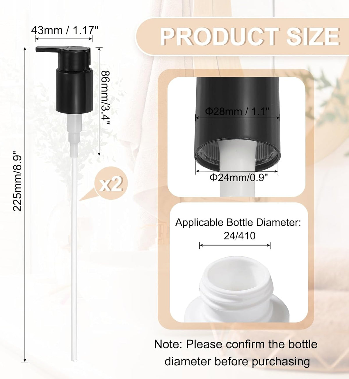 uxcell 2 Pcs Soap Dispenser Pump Heads, Hand Soap Dispensers Top Pumps Replacement Clip-on Pumphead