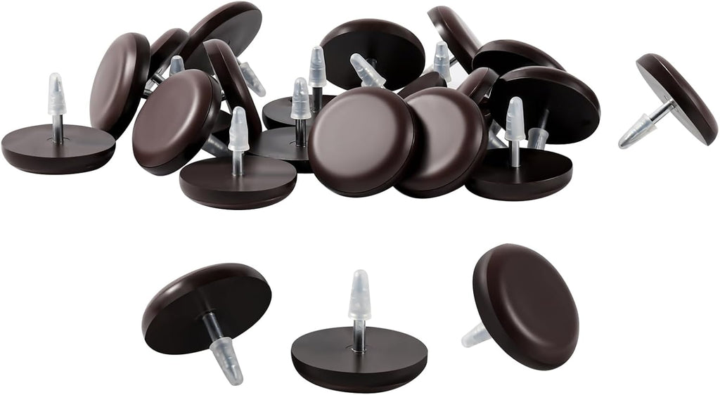 1" Nail on Furniture Sliders (24 Pack) - Furnigear Heavy Duty PTFE (Teflon) Chair Sliders Glides