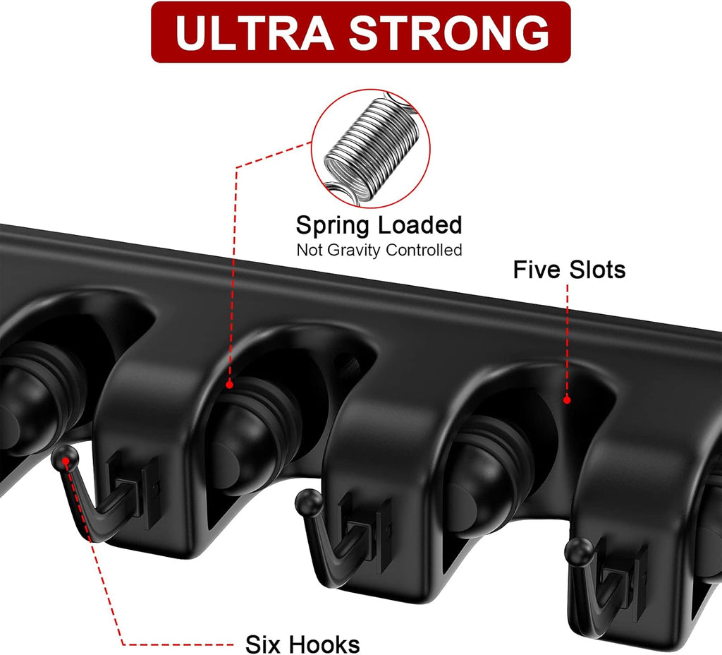 LETMY Broom Holder Wall Mount - Mop and Broom Hanger Holder - Garage Storage Rack & Garden Tool