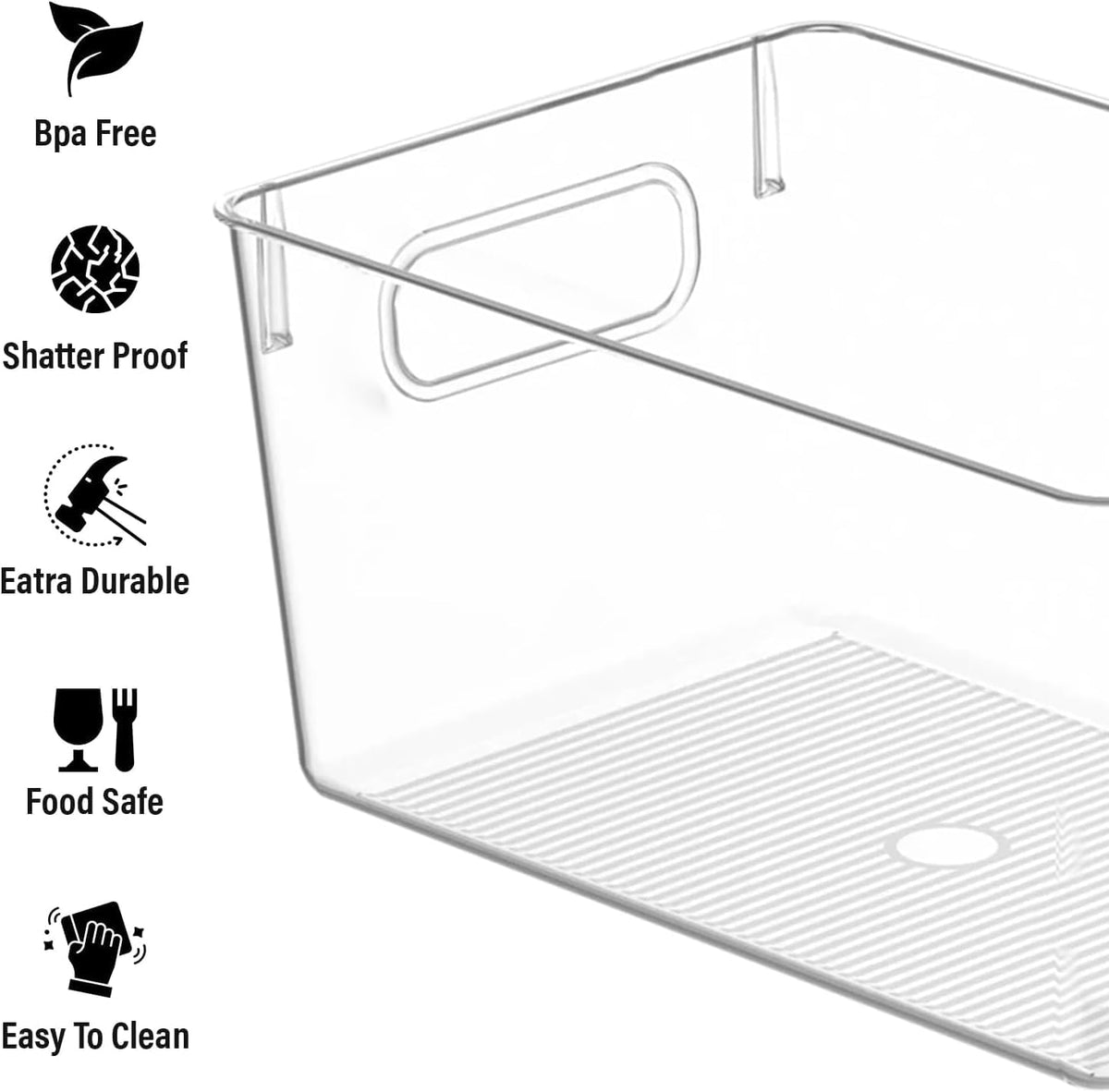 Clear Plastic Storage Bins, Pantry Organizers and Storage Containers Fridge Organizer Bins Kitchen