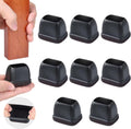 Ezprotekt 8 Pcs Rectangle Black Felt Chair Leg Floor Protectors for Hardwood Floors, Rectangle