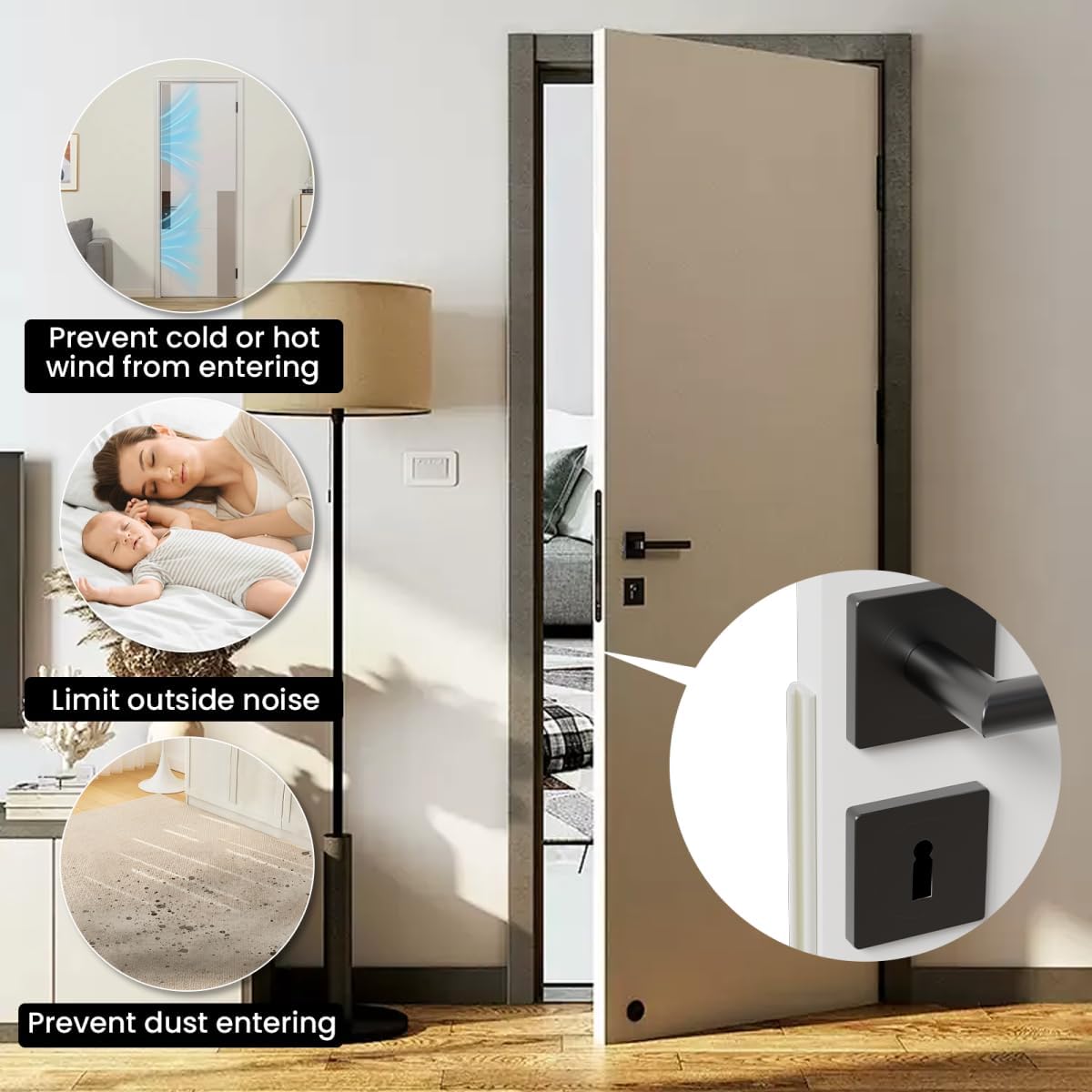 V Shape Foam Weather Stripping Door Frame Seal Strip 33FT White, Draft Stopper, Insulation Winter