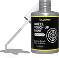 FOLLOWIN Silver Rim Touch Up Paint for Cars,Car Paint Scratch Repair Rim Curb Rash,1OZ(30ml)