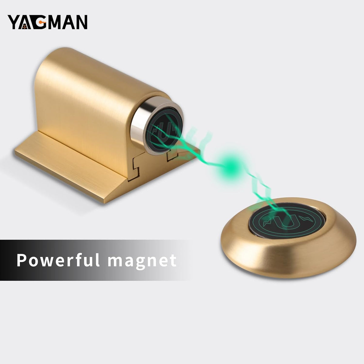 2 Pack Magnetic Door Stoppers Retractable Bottom of Door Holder No Drilling Mount Floor Door Stop