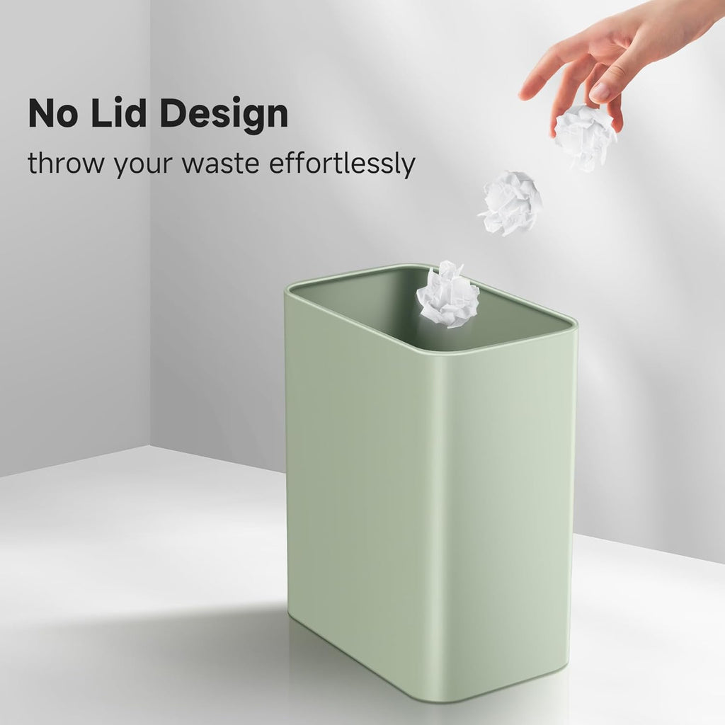 TIPGO Small Metal Trash Can, 2.1 Gallon Slim Trash Can for Bathroom, Wastebasket Garbage Bin for