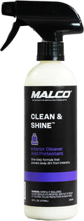 Malco Clean & Shine Interior Car Cleaner and Dressing – Restore Leather, Plastic and Vinyl Surfaces