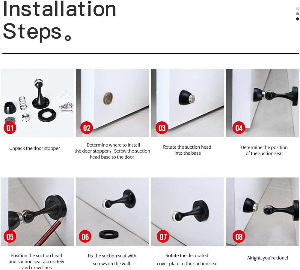 Door Stopper 1 Pack Magnetic Door Stops, Zinc Alloy Antique Brass Door Catch Door Holder Wall Floor
