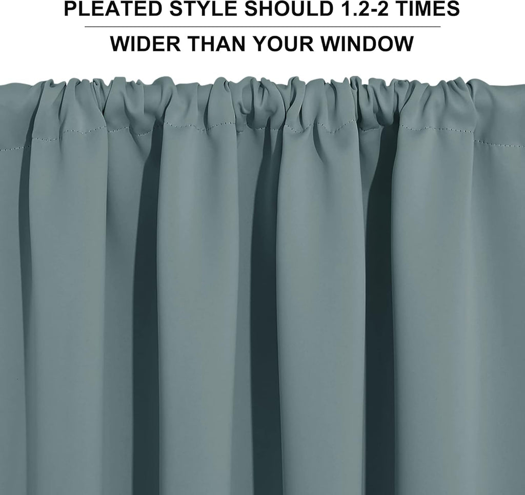 RYB HOME Blackout Curtains for Kitchen, Over Sink Privacy Curtains Window Decor, Thermal Insulating
