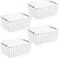 Kitchen Wire Baskets Farmhouse Decor Metal Food Storage Organizer,Household Refrigerator Bin with