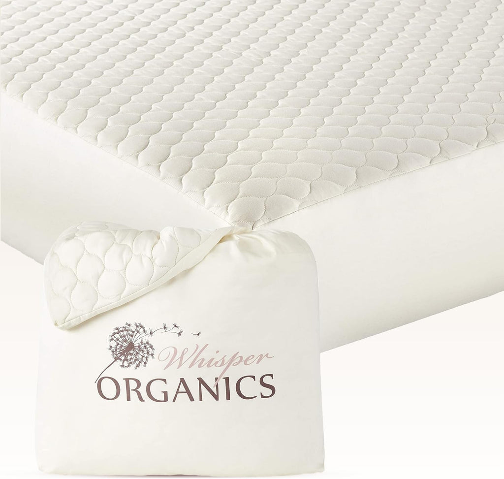 100% Cotton Organic Mattress Pad - Breathable & Cooling Mattress Protector Full Size - Premium