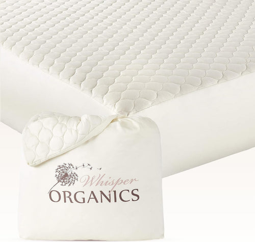 100% Cotton Organic Mattress Pad - Breathable & Cooling Mattress Protector Cal King - Premium