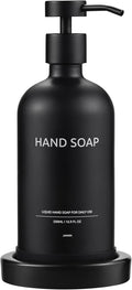 Glass Soap Dispenser Set by Janxin,Bathroom Soap Dispenser Set with Ceramic Tray,Luxury Bathroom