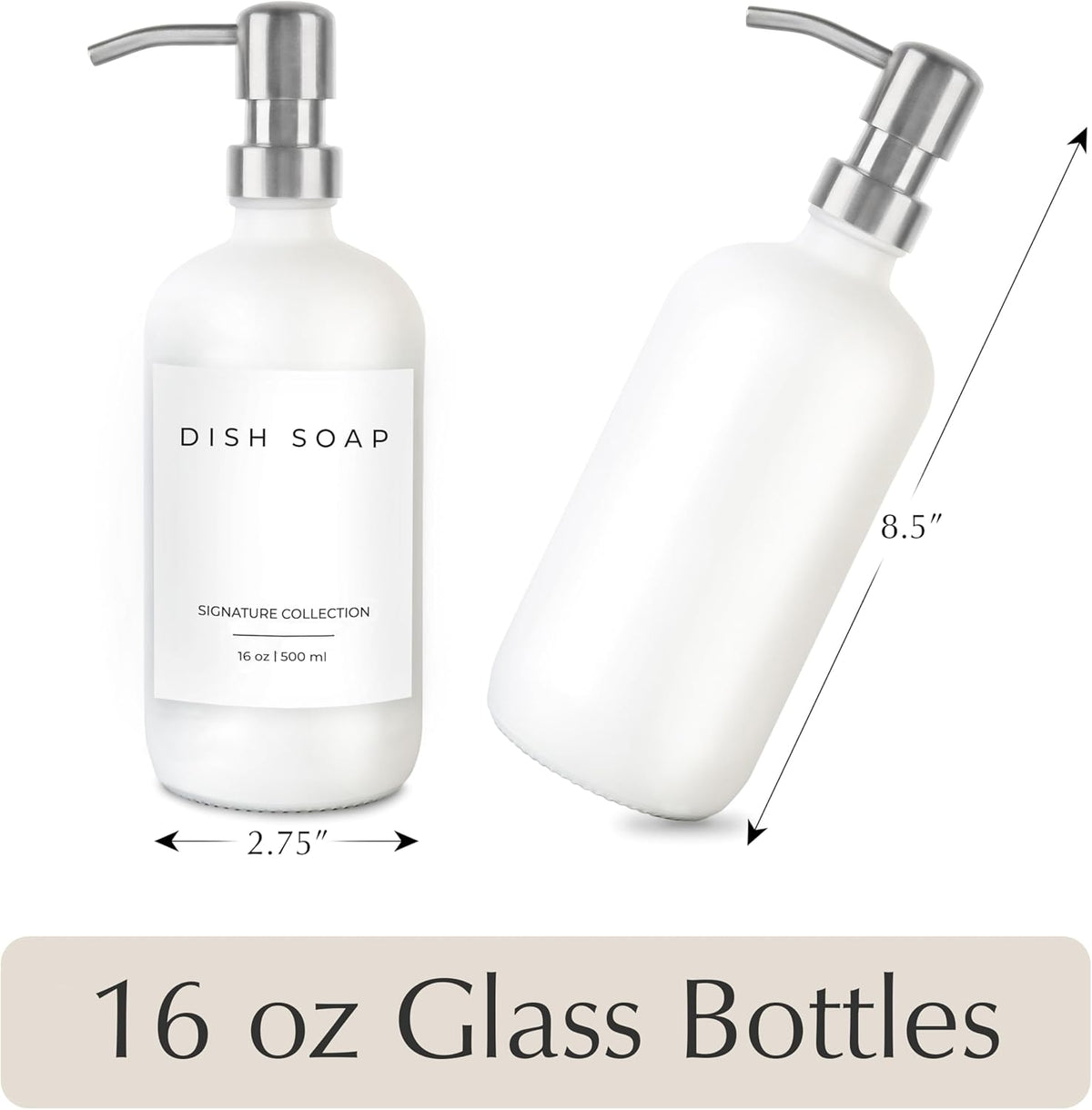 Emerson Essentials Soap Dispenser, Dish Soap for Kitchen - Hand Dispenser Bathroom Set, Kitchen Set