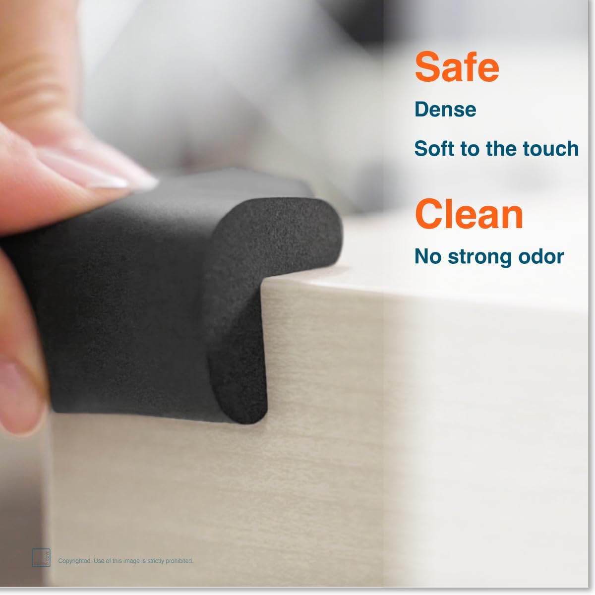 Roving Cove HeftyFit Corner Protector for Baby (16 Large Corners), Heavy-Duty Soft Rubber Foam