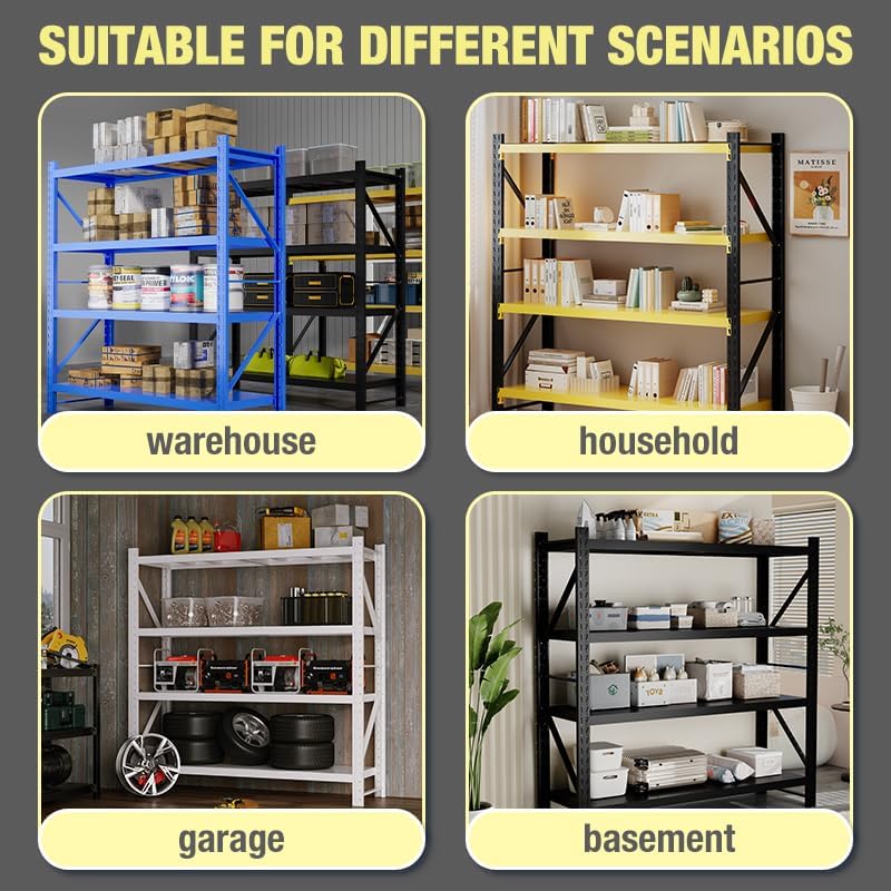 Storage Shelves Heavy Duty, Metal Garage Shelving Units, 4 Tier Storage Rack Shelf, Steel