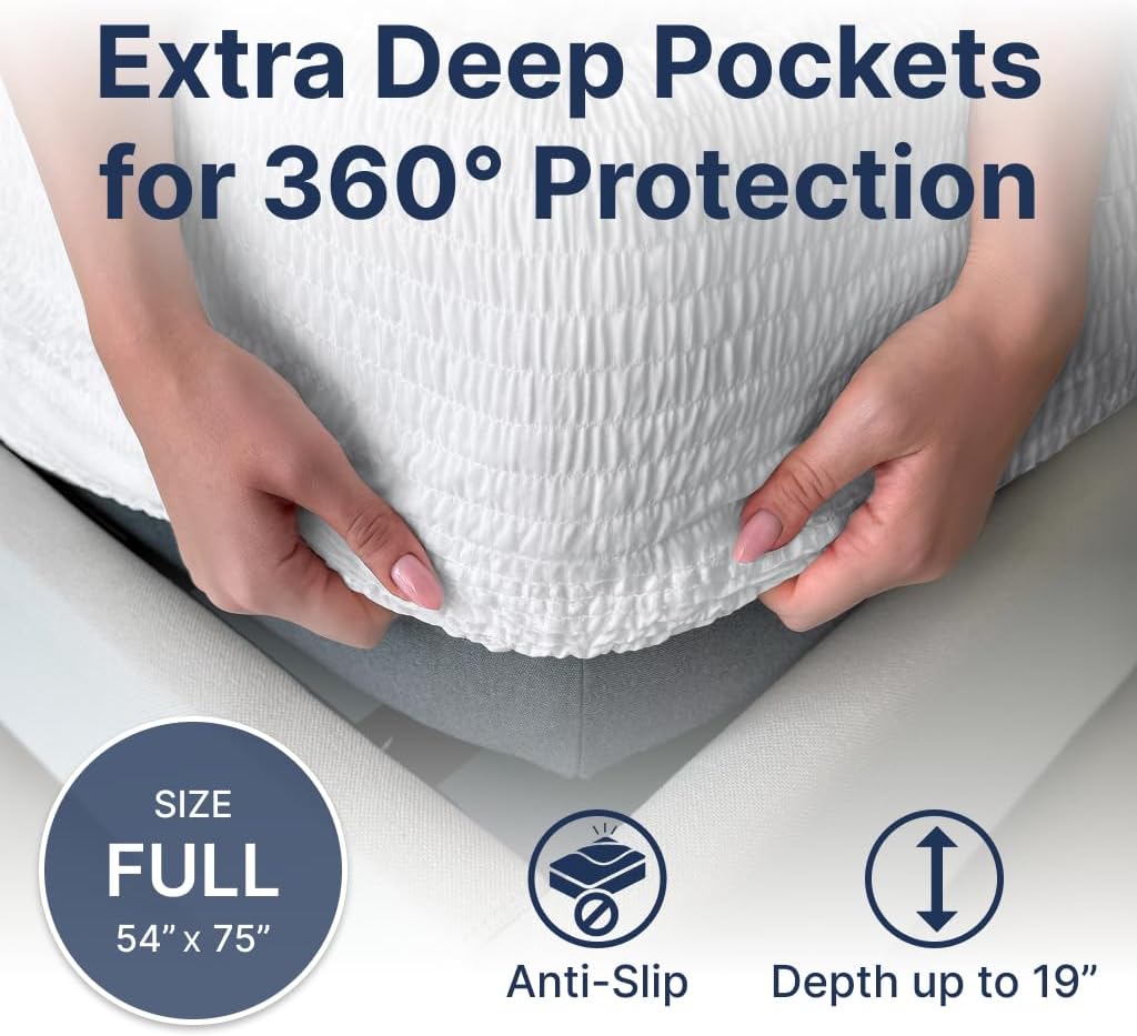 PAULATO BY GA.I.CO Full Waterproof Mattress Protector – Mattress Cover for Full Size Bed