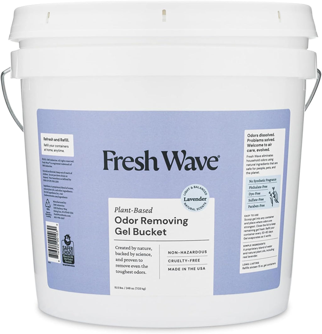 Fresh Wave Odor Removing Gel Bucket, 15.5 lb. (248 oz.) | Lavender Scent Refill | Odor Absorbers