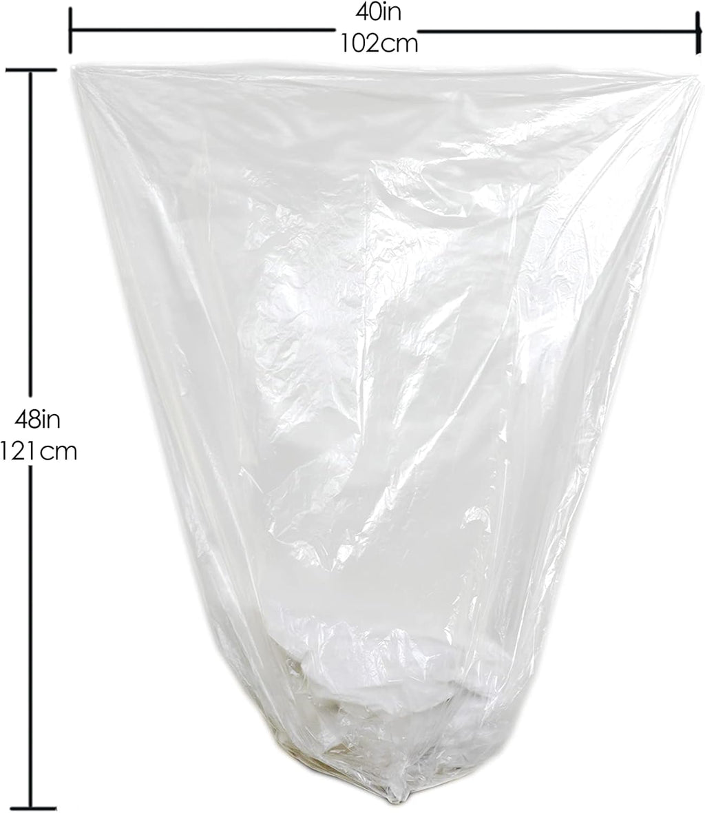 TYPLASTICS 40-45 Gallon Clear Trash Can Liners - 40" x 48" – High Density Garbage Bags - Case of