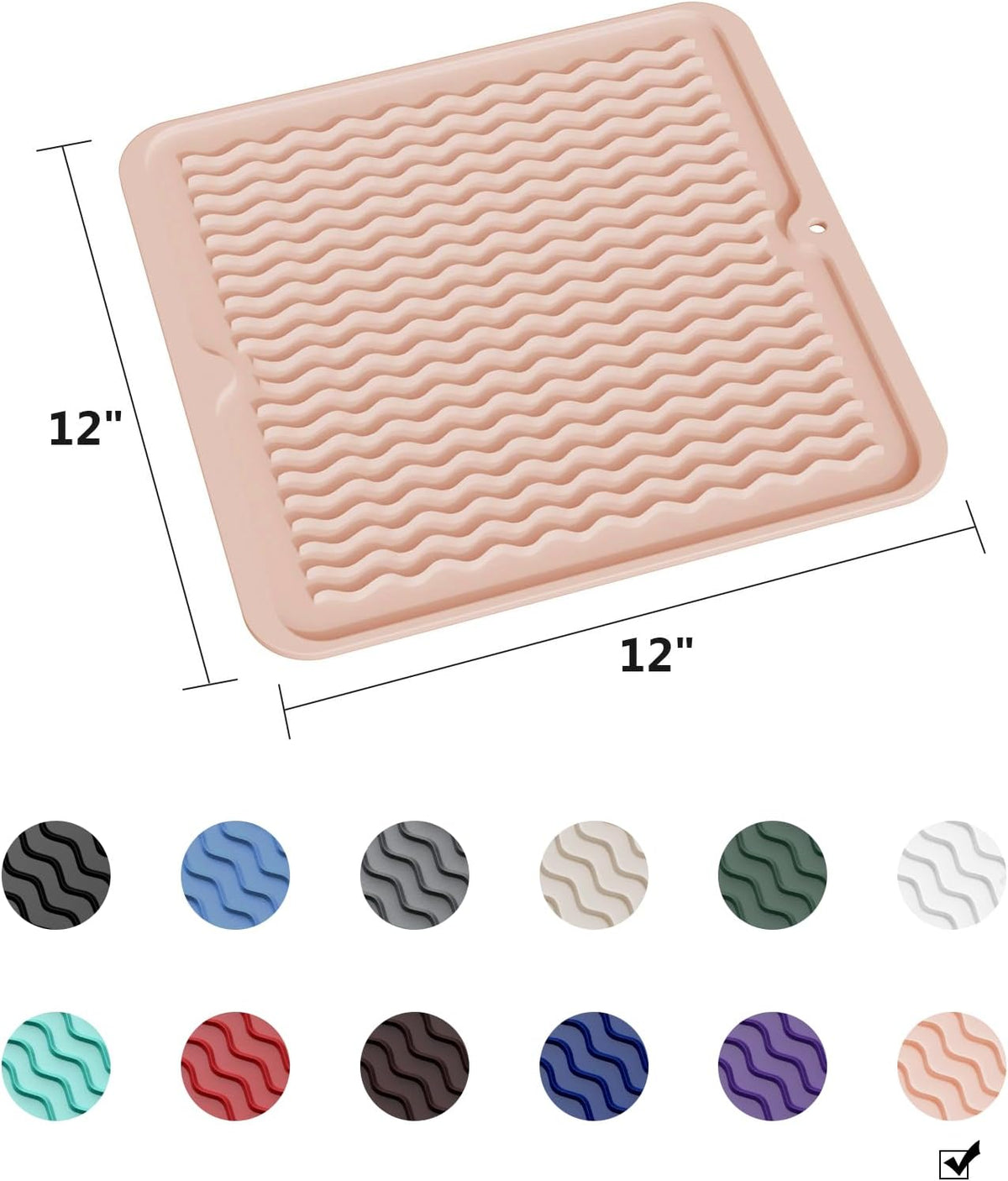 ZLR Silicone Dish Drying Mat for Kitchen Counter, Eco-Friendly Fast Dry Dish Mat, Easy Clean Multi