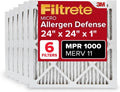 Filtrete 24x24x1 AC Furnace Air Filter, MERV 11, MPR 1000, Micro Allergen Defense, 3-Month Pleated