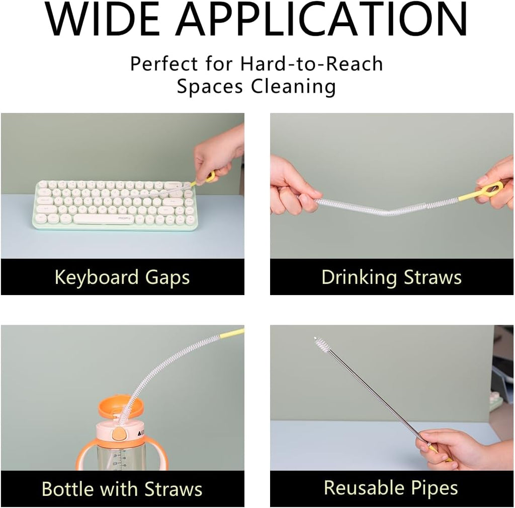 Straw Clean Brush Extra Long 12 Inch Straw Tube Brushes for Cleaning, Reusable Drinking Straw