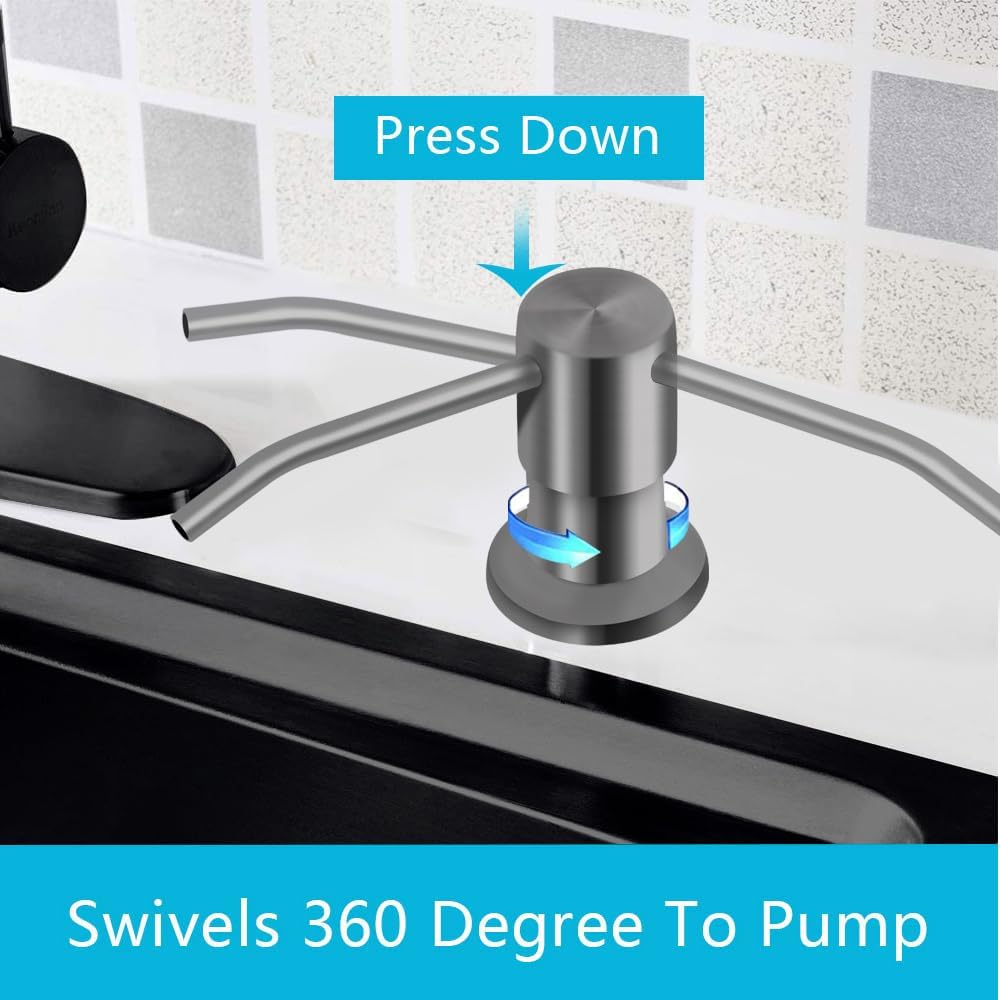 Soap Dispenser for Kitchen Sink, in Sink Soap Dispenser Pump, 47" Silicone Extension Tube Connect