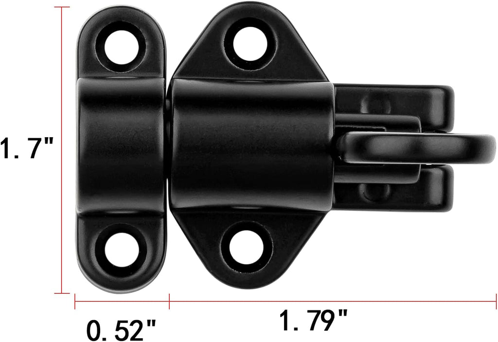 4 Packs Self-Closing Latches，Black Spring Door Lock，Resilient Bolt Latch Aluminum Alloy Safety