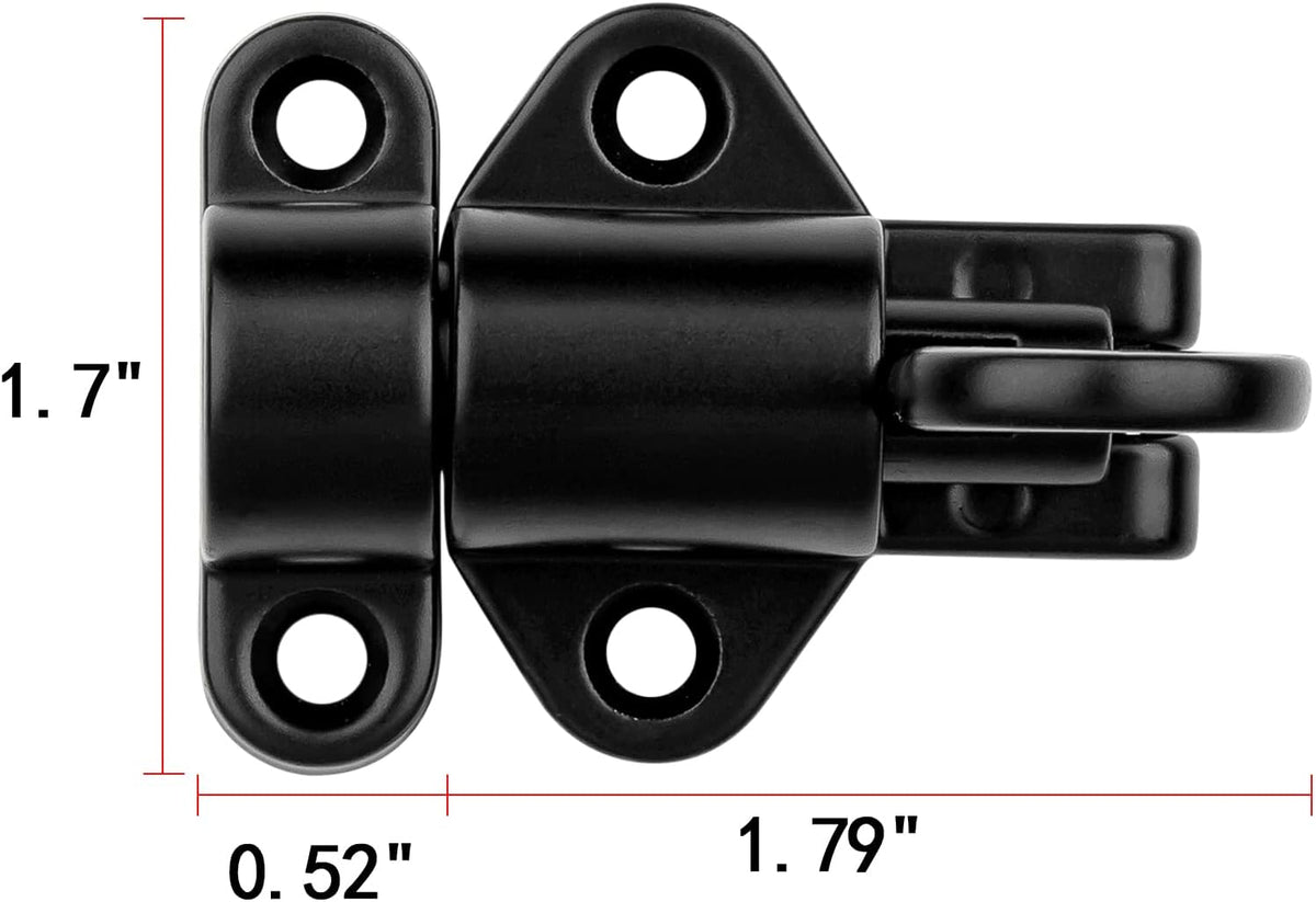 4 Packs Self-Closing Latches，Black Spring Door Lock，Resilient Bolt Latch Aluminum Alloy Safety
