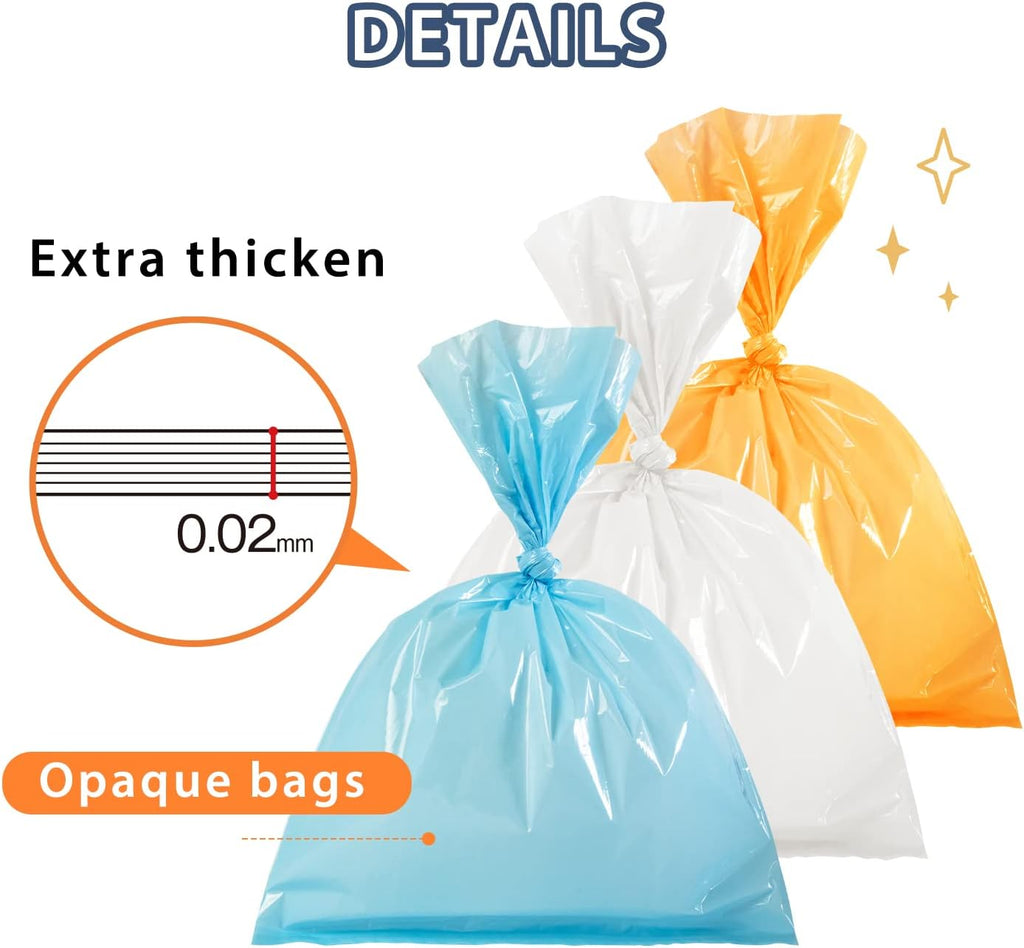 Odor Sealing Disposable Diaper Bags, 200 Count, Blue, Large Capacity, Unscented Diaper Trash Bags