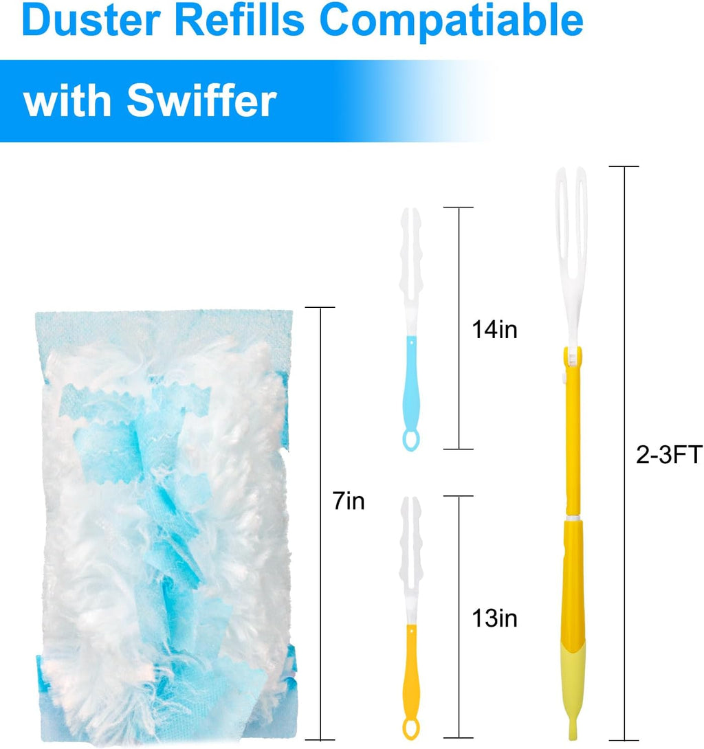 KeFanta Duster Refills for Swiffer Dusters, 180 Heavy Duty Multi Surface Refills & 1 Handle