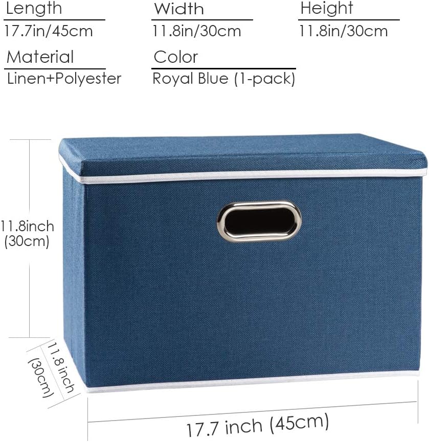 PRANDOM Large Collapsible Storage Bin with Lid [1-Pack] Fabric Foldable Storage Box Organizer