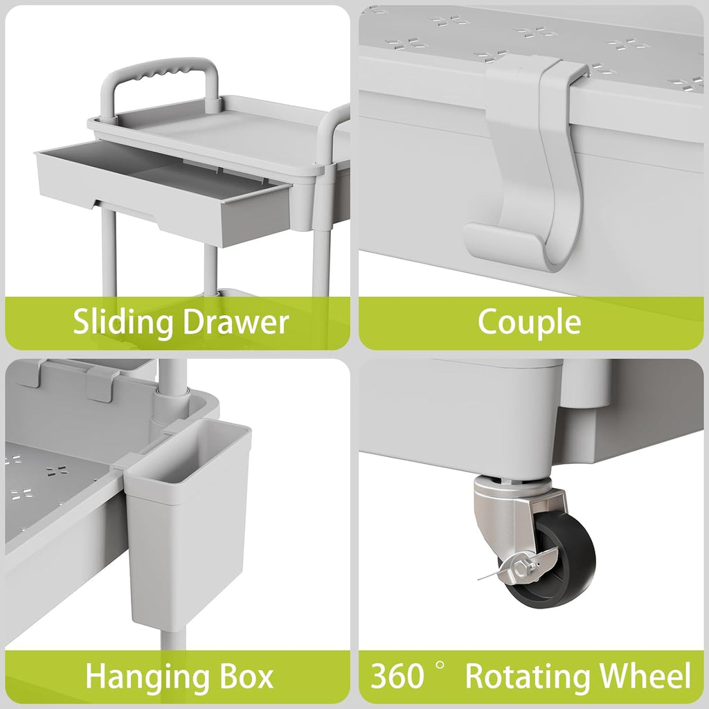 4 Tier Rolling Cart Organizer,Art Craft Diaper Bedside Snack Laundry Room Bathroom Organizer Narrow