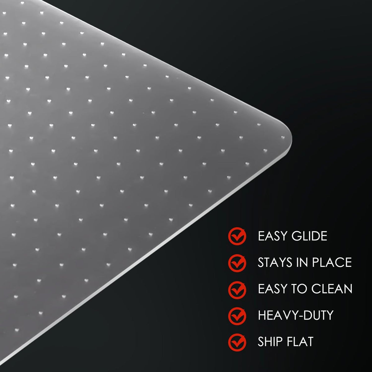 Kuyal Office Chair Mat for Carpet, 2 Pack 36x 48 Clear Heavy Duty Computer Chair Mat, Under Desk