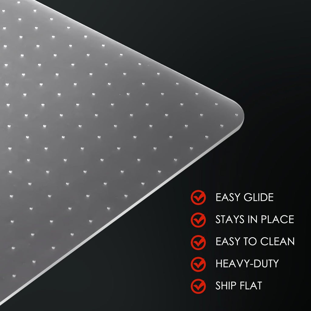 Kuyal Office Chair Mat for Carpet, 2 Pack 32x 49 Clear Heavy Duty Computer Chair Mat, Under Desk