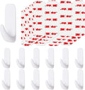 Wall Hooks for Hanging Heavy Duty, Large 12 Self Adhesive Wall with 16 Strips no Damage, Sticky for