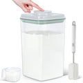 Airtight Flour Rice Storage Container with Pop-up Lid - 4.2 Qt Crystal-Clear Plastic Spaghetti
