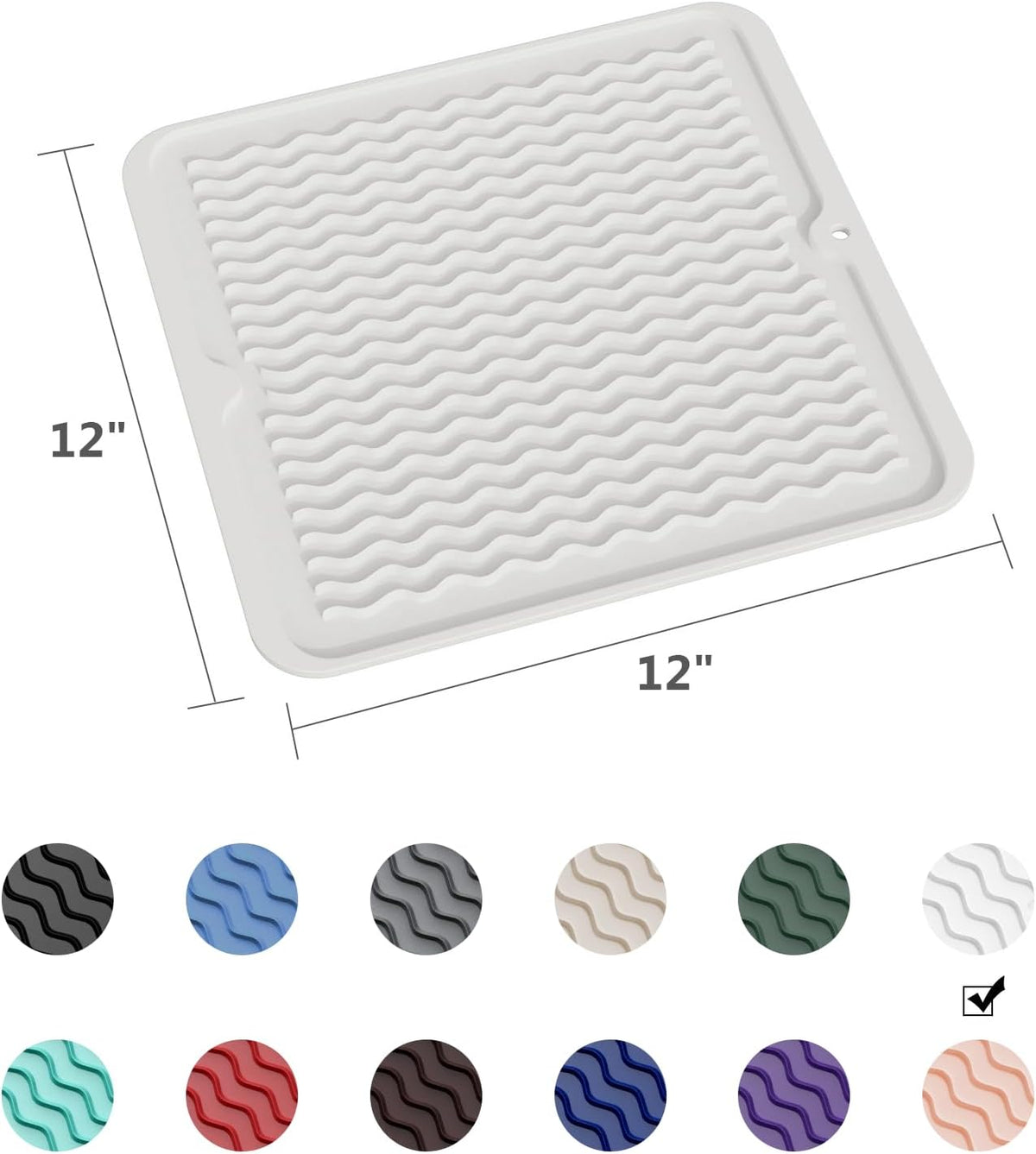 ZLR Silicone Dish Drying Mat for Kitchen Counter, Eco-Friendly Fast Dry Dish Mat, Easy Clean Multi