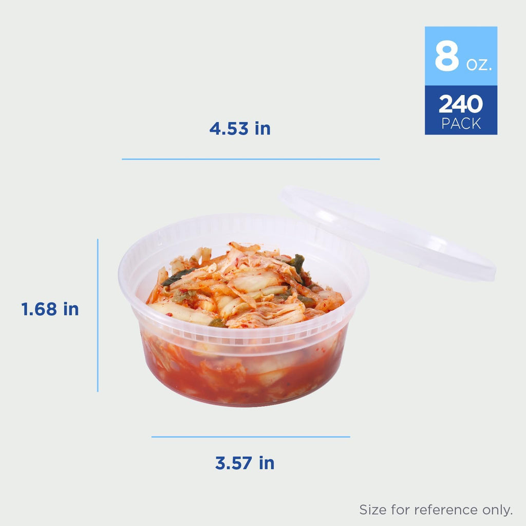 Karat [8oz - 240 ct] Clear PP Injection Molded Round Deli Containers with Lids (FP-IMDC8-PP)