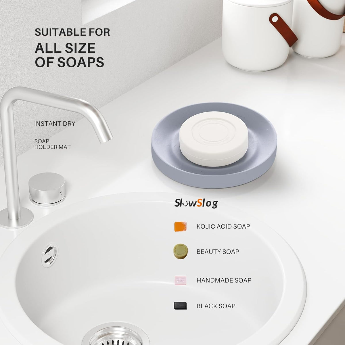 Diatomite Soap Dish Holder, Water Absorbent Stone Soap Dish, Quick Dry Stone Soap Holder