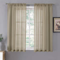 Tollpiz Sheer Curtains Linen Textured Living Room Curtain Sheers Light Filtering Rod Pocket Voile