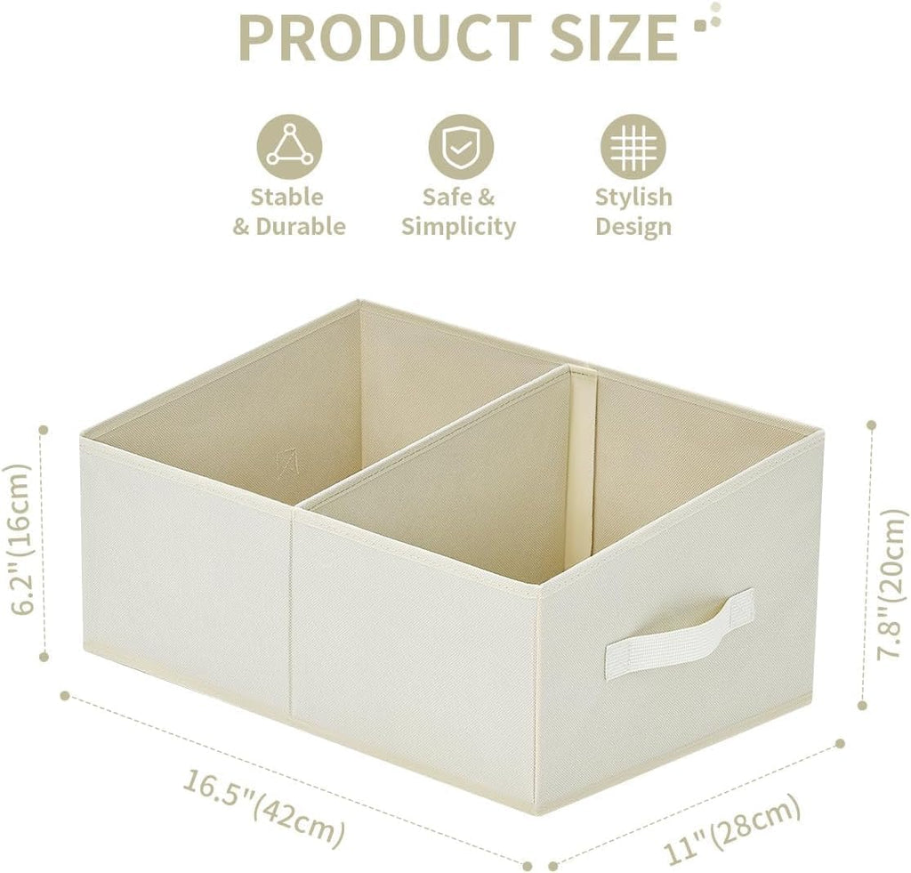 DIMJ Closet Storage Bins, 6 Pack Storage Baskets for Shelves, Foldable Shelf Organizer with Handle