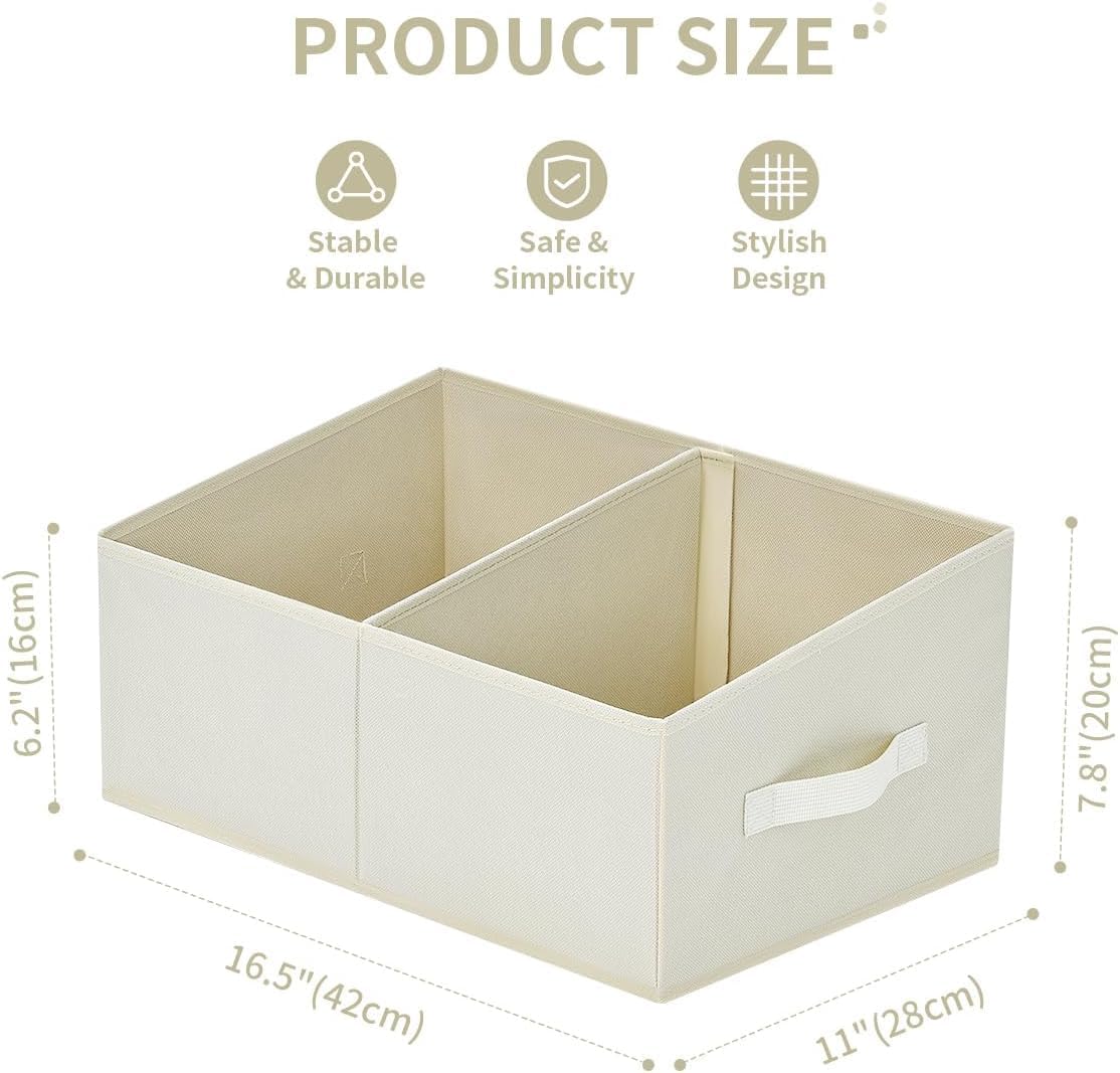 DIMJ Closet Storage Bins, 6 Pack Storage Baskets for Shelves, Foldable Shelf Organizer with Handle