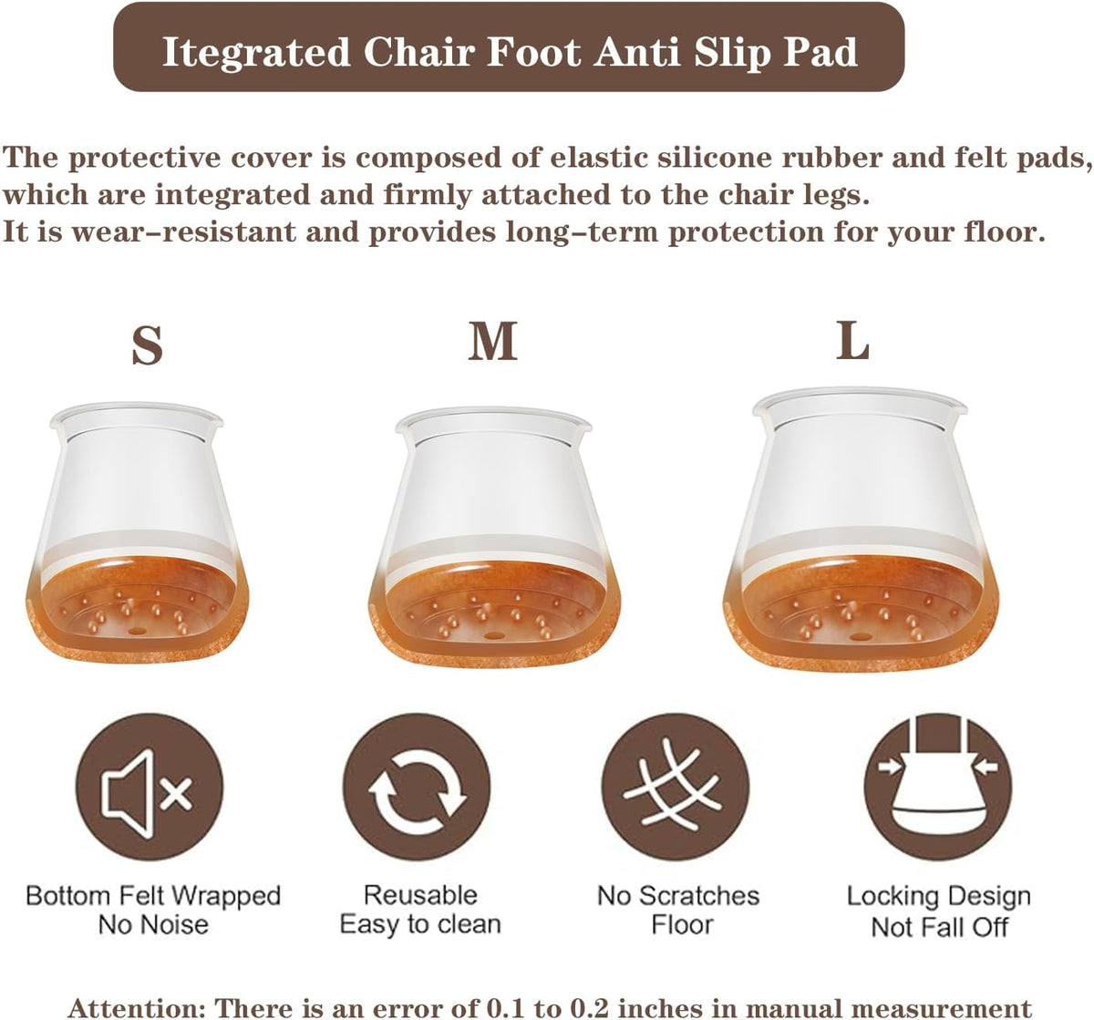OCONDA 20 Pcs Chair Leg Floor Protectors for Hardwood Floors, Clear Rubber Furniture Sliders with