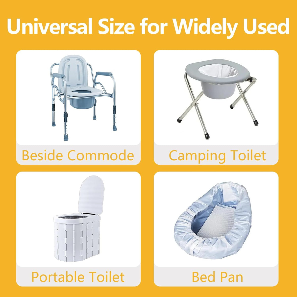 Senvok Commode Liners with Highly Absorbent Pads - 60 Pack | Lemon Scented | Leak-Proof Medical