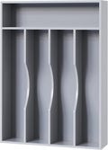 Bellsal Grey Utensil Organizer 10 Inch Silverware Tray for Drawer Utensil Holder Cutlery Organizer
