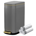 KUK Slim Bathroom Trash Can with Lid, 2.6 Gallon (10 L) Stainless Steel Step Small Garbage Can with