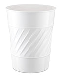 Monarch Abode White Handcrafted Wave Embossed Metal Wastebasket for Home Office Bedroom, Decorative