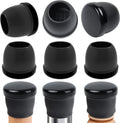 Ezprotekt 24 Pcs Large Black Chair Leg Sliders for Carpet, Round Chair Glides for Rug, Teflon