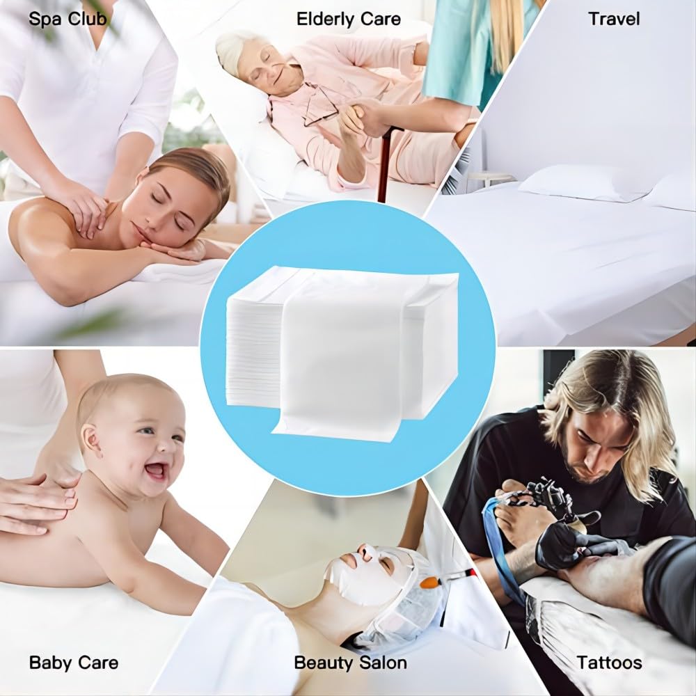 100Pcs Disposable Massage Table Sheets 31.5" x 71" Non-Woven Fabric Bed Covers for Ultimate Hygiene